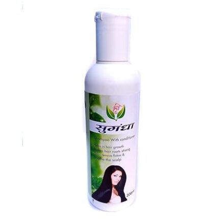 🌿 Sugandha Shampoo + Conditioner – बालों की जड़ों को मजबूत करें और ग्रोथ बढ़ाएं | 200ml Ayurvedic Hair Care