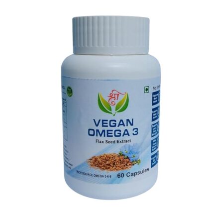 Shri Vegan Omega-3 Capsules – Flaxseed Extract for Heart, Brain & Joint Support – 60 Vegan Capsules