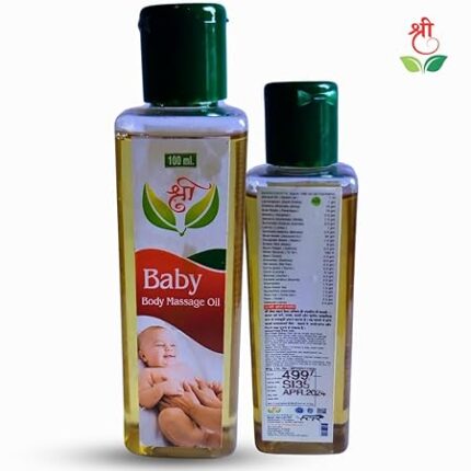 👶 Shri Baby Massage Oil – 10 हर्ब्स के साथ Natural Olive Oil | Non‑Sticky, सभी स्किन टाइप के लिए – 100 ml