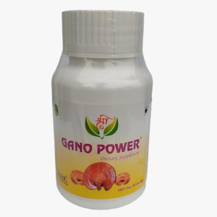 Shri Gano Power Capsules | शुद्ध Reishi Mushroom Extract – Immunity Booster & Vitality Support (60 वेज कैप्सूल)